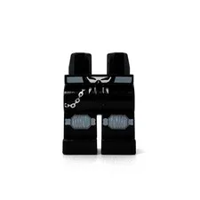 ego Minifigure Legs Black Skull Belt Wallet Chain Knee Pads Biker