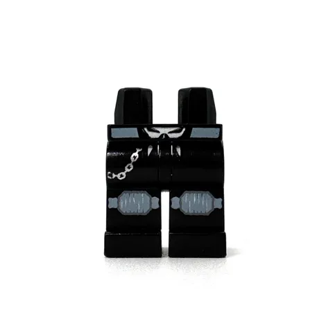 ego Minifigure Legs Black Skull Belt Wallet Chain Knee Pads Biker