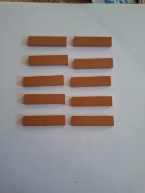 No 371 10x Lego Tile 1x4 2431 Light Brown