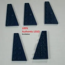 LEGO NEW 3x6 Dark Blue Wedge Plate Wing Right (5x) 6253881 Brick 54383