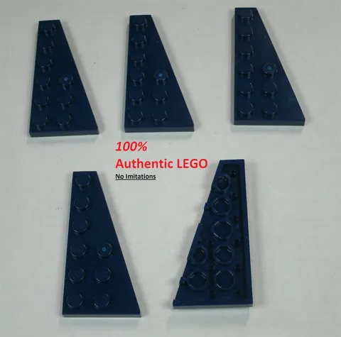 LEGO NEW 3x6 Dark Blue Wedge Plate Wing Right (5x) 6253881 Brick 54383