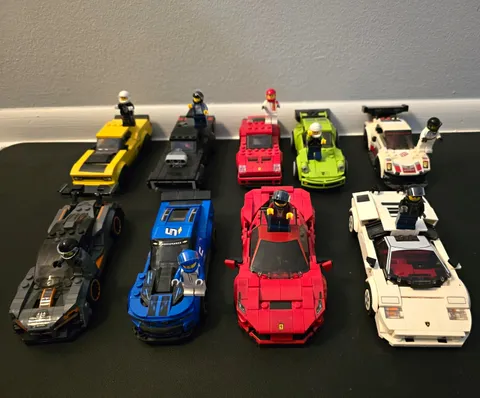 LEGO Speed Champions Lot – 8 Complete Sets, 10 Total Cars.