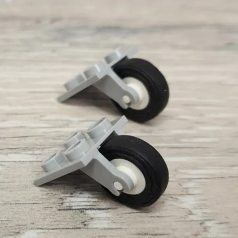 Lego 2415c02 Plate Modified 2 x 2 Plane Single Wheel Holder White Wheel Lot Of 2