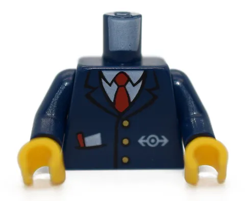 LEGO Minifigure Torso Dark Blue Train Logo conductor railroad 7997 7937 6023556