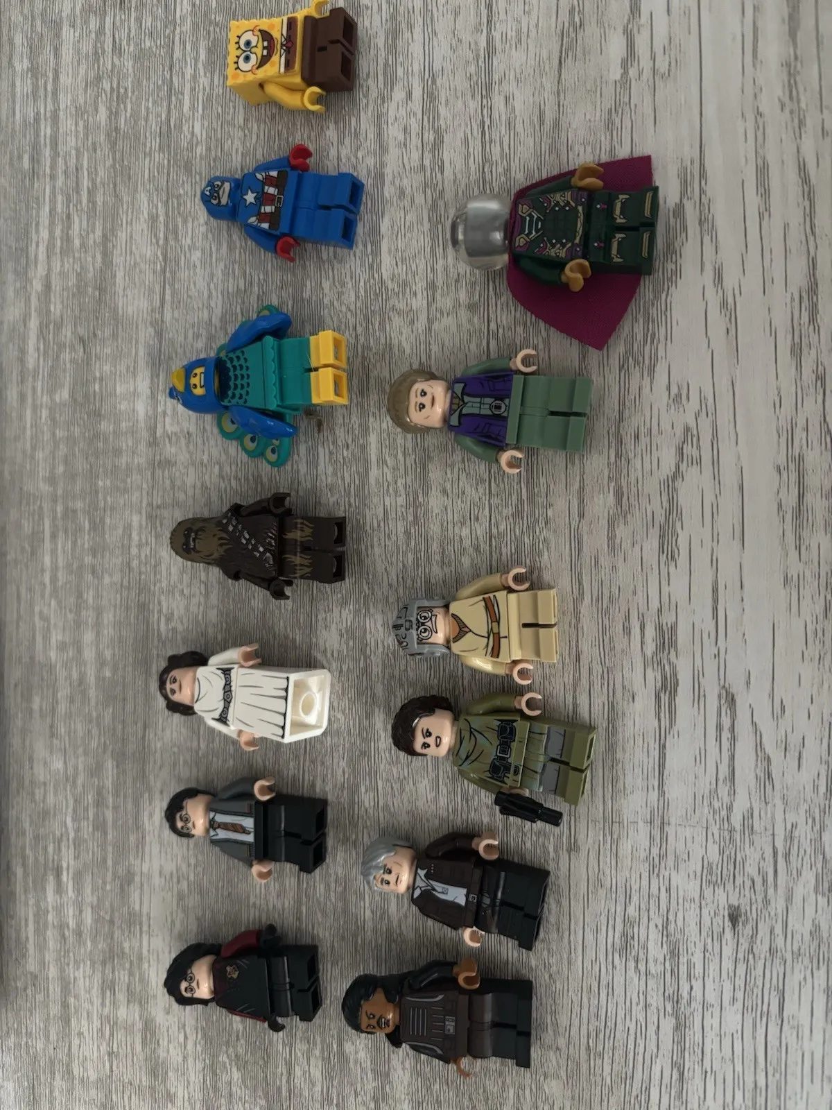 LEGO Minifigure Lot 10pc Chewbacca SpongeBob Captain America Harry Potter