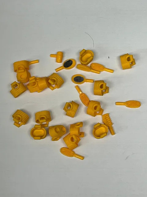 Lot Of LEGO Friends Accessories Flexable Rubber Baskets Hair Dryer Orange