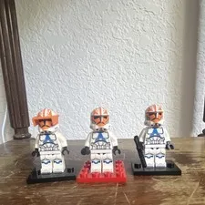 Lot of 3 332nd LEGO Star Wars Clone Trooper Minifigure w/ Blaster