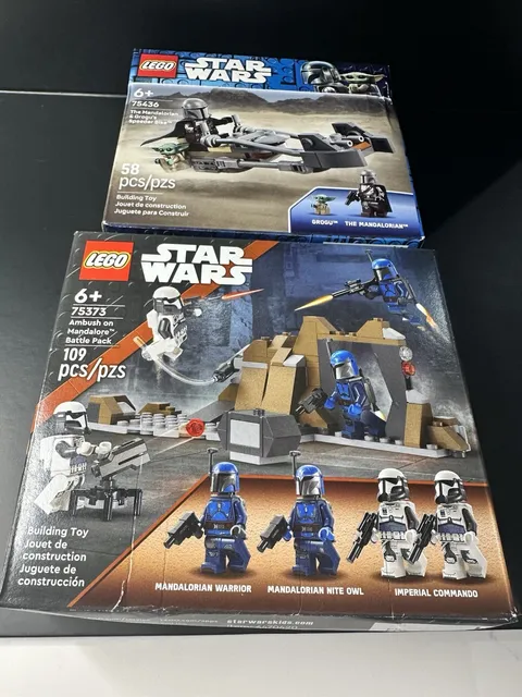 LEGO Star Wars 75436 & 75373 Mandalorian Sets New Sealed NIB