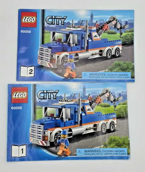 Lego 60056 City Tow Truck Instruction Manual Only Booklet 1 &2 No Bricks 2014