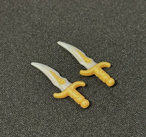 LEGO LoTR Minifigure Weapon Gold Dagger Lot of (2)  Pearl Light Gray Blade