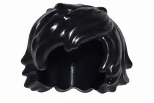 LEGO Black Minifigure Hair Piece Tousled With Long Bangs 25378