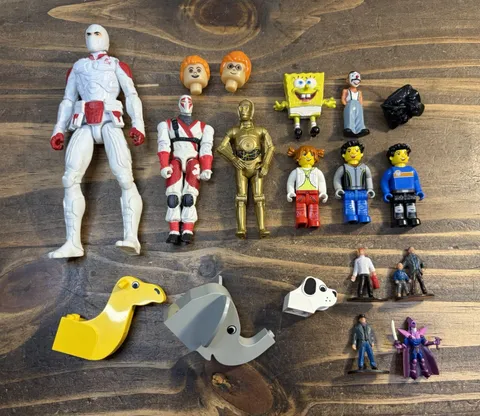 Various Toy Figure Bundle Lot: Lego Homies GI Joe SpongeBob & Others Used
