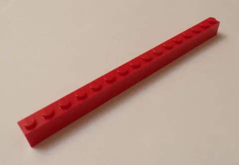 Lego x1 Red 2x16 Brick, 2465 (028-221)