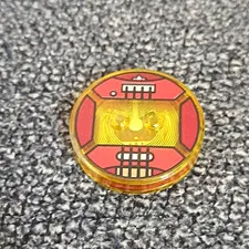 LEGO Red Trans-Yellow Round Tile 2x2 Printed Helmet Design 1 Piece Part