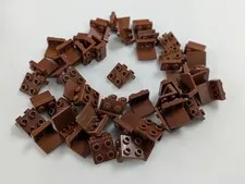 Lego x50 New Reddish Brown Bracket 1 x 2 - 2 x 2 # 44728