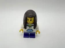 LEGO Minifig twn266 - child, girl w/ white hoodie & purple legs - 1pc