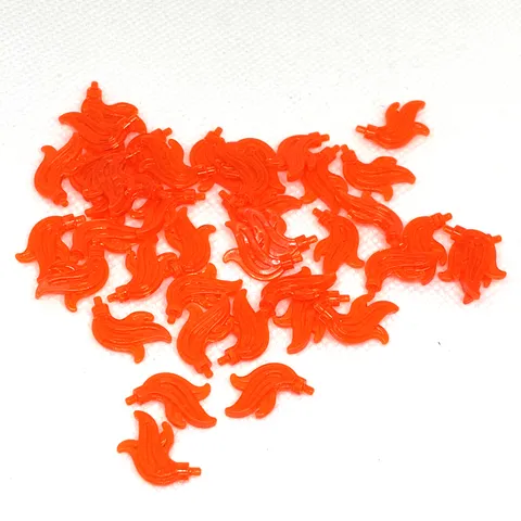 LEGO Parts Trans-Neon Orange -Plume/ Feather/ Flame /Water #64647- QTY 40