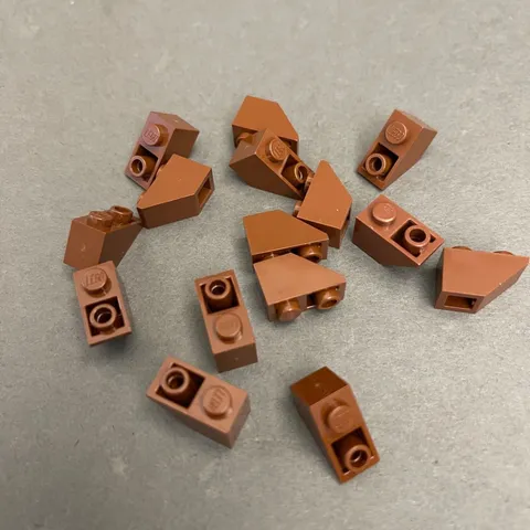 Lego 3665 Reddish Brown Replacement Add-on Pieces Parts Lot of 15