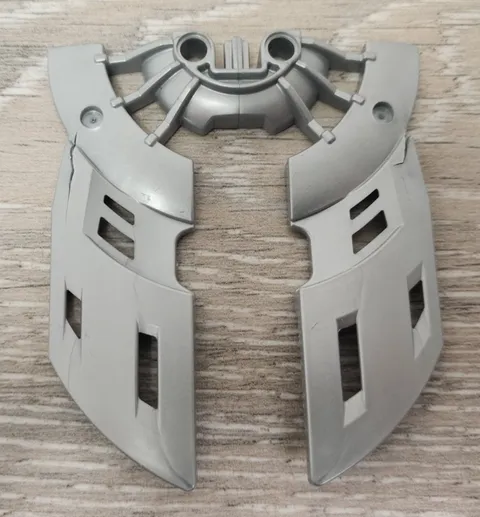 Lego 57529 Pearl Light Gray Bionicle Weapon Double Blade Shield Half READ #2