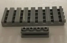 Lego 2653 1x4 modified brick with groove dark bluish gray x9 