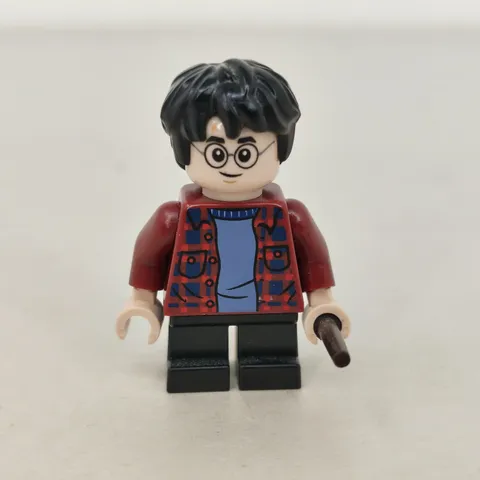 Harry Potter hp481 Dark Red Plaid Flannel Shirt Dark Tan Short Legs Harry Potter