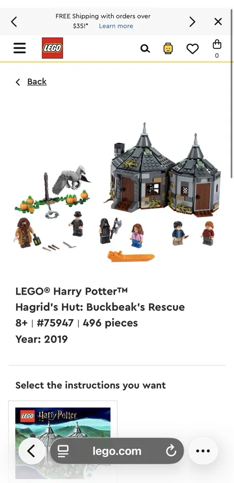 Read Description LEGO Harry Potter 75947 Hagrid's Hut 