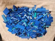  Bulk Lot Of  Miscellaneous 1000 Lego Pieces (Shades Of Blue) Various Sizes (A)