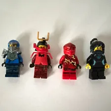 LEGO NINJAGO Minifigures Plastic Assorted Colors Blue Red Black - Lot of 4