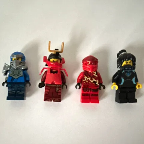 LEGO NINJAGO Minifigures Plastic Assorted Colors Blue Red Black - Lot of 4