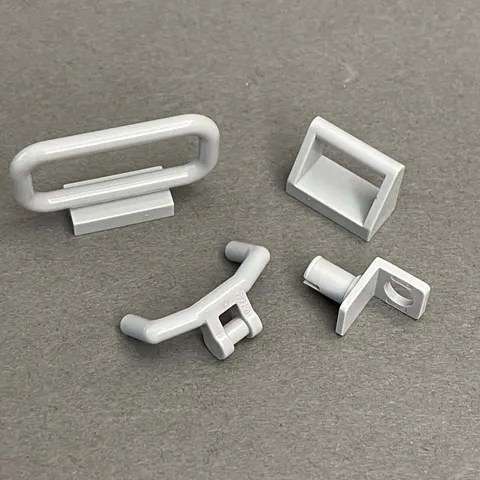 Lego 2432 98397 6187 48724 65180 Light Blue Gray Replacement Pieces Lot of 4