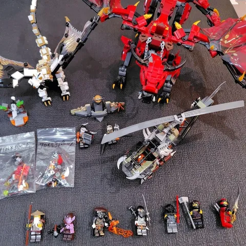 LEGO NINJAGO Firstbourne 70653 & Wu's Battle Dragon 71718 Set Used W/Manual AsIs