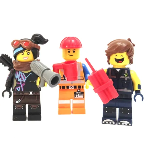 LEGO Movie Minifigure Lot Emmet Wyldstyle Lucy & Rex - 3 Figures & Accessories