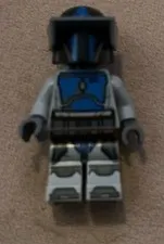 LEGO Minifigure Gray & Blue Armor with Black Helmet Plastic Minifigure
