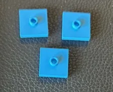 LEGO Parts 87580 Lot 3 Plate 2x2 Groove & Stud Center Dark Azure Jumper