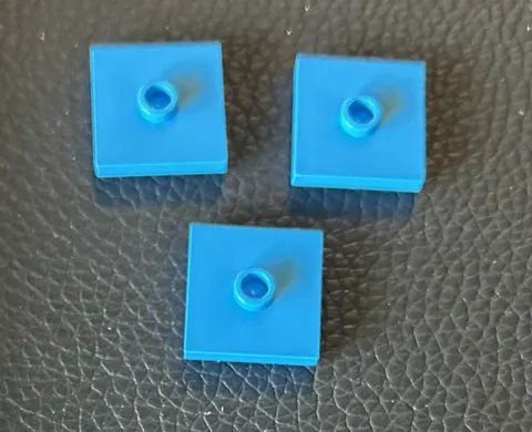 LEGO Parts 87580 Lot 3 Plate 2x2 Groove & Stud Center Dark Azure Jumper