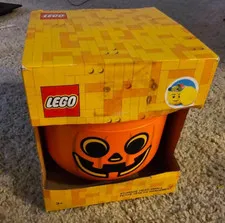 LEGO Storage Head Pumpkin Orange Jack-O-Lantern NEW IN BOX