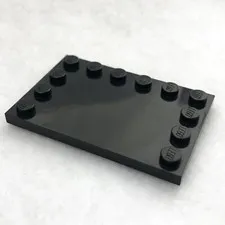 LEGO 6180 Black Tile, Modified 4 x 6 with Studs on Edges (x1)