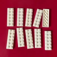LEGO 2x6 WHITE PLATE (10 pieces) #3795 Dots Building Blocks Parts