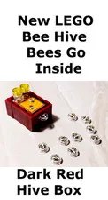 New LEGO Bee Hive Honey Bumble Crate Dark Red Box Printed Insects BEES Swarm