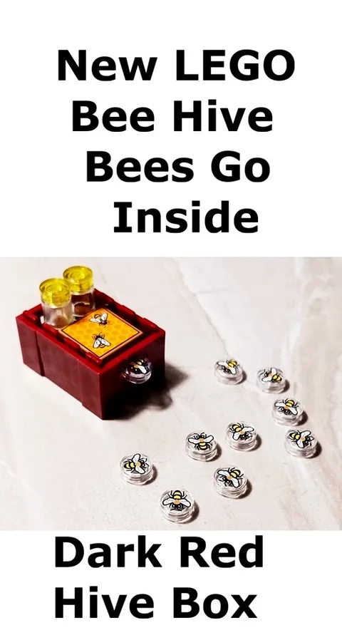 New LEGO Bee Hive Honey Bumble Crate Dark Red Box Printed Insects BEES Swarm