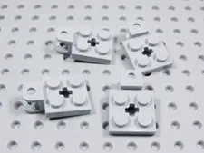 LEGO Lot of 4 Light Bluish Gray 2x2 Plates w/ Towball Socket Axle Hole BC