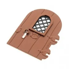 1X Lego Door 1X4X6 Red Brown Keyhole Window Grid Straight 30046 40241