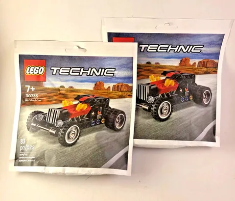 Lot of 2 - LEGO 30735 Technic Hot Rod Car Paperbag Set | New & Sealed ✅