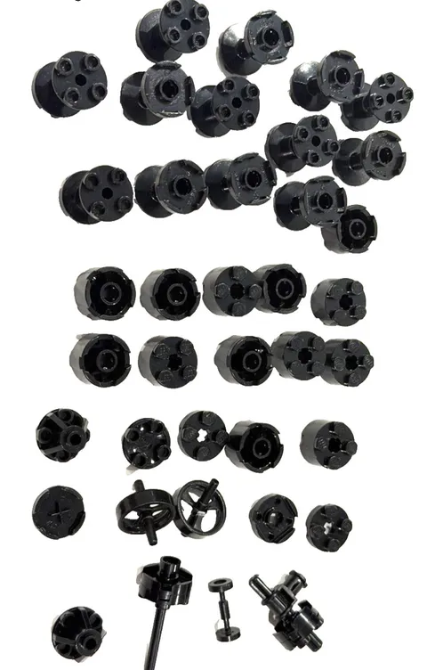  LEGO Black Wheels Hubs Rim Specialty Round Cylinder Bricks Bulk Parts L