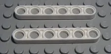 Lego Technic Flat Connector 1x6 White 2 Pieces