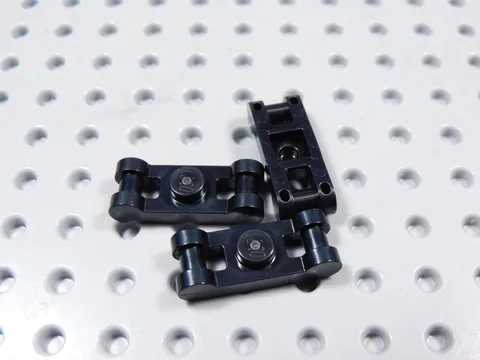 LEGO Lot of 3 Black 1x1 Plates w/ Closed Handle on Ends BF