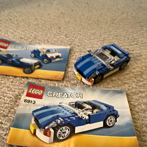 LEGO Creator 6913 Blue Roadster 3-in-1 152pcs Complete Set No Box+Instr