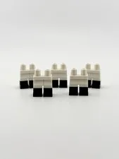 Lego White Minifig Legs / Hips with Black Boots Dual Molded Star Wars Castle X 5
