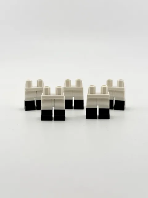 Lego White Minifig Legs / Hips with Black Boots Dual Molded Star Wars Castle X 5