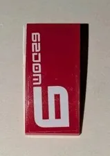 LEGO Red Slope Curved 4x2 with white 62DOM9 Pattern Part 93606pb090 Ninjago Mech